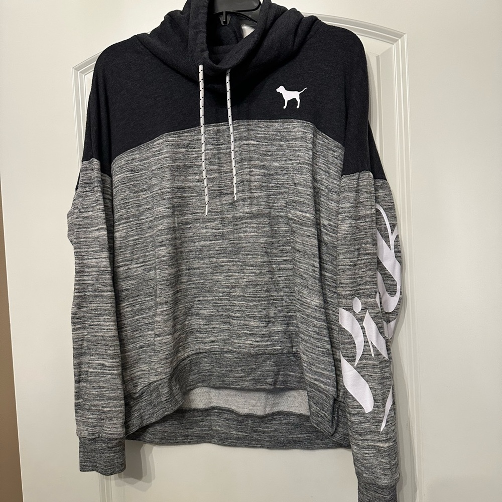 PINK SZ M Grey turtle neck pull over